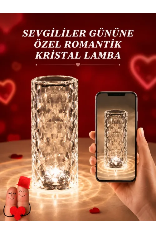 Sevgililer Günü İçin Hediye Kristal Lamba Sevgiliye Hediye Usb Şarjlı Gece Lambası (kopya)