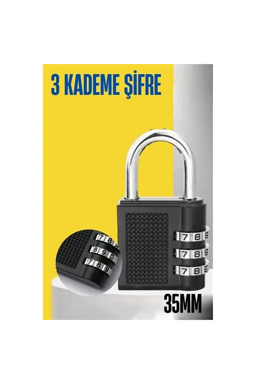 Şifreli Asma Kilit 3 Kademe 35 mm 721590