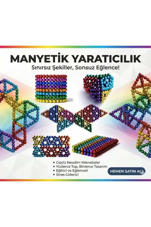 Sihirli Manyetik Toplar Dyum Mıknatıs Küp Bilye 216 Adet Cube Küp Dymium
