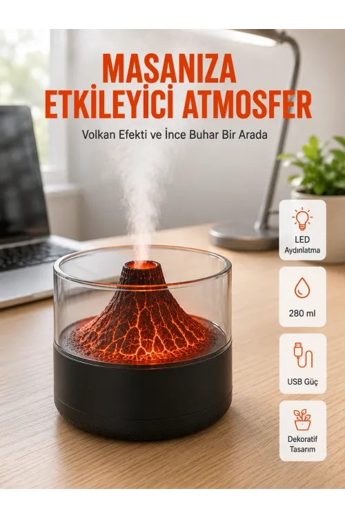 Şık Tasarımlı Aromaterapi Ve Nemlendirici Cihaz