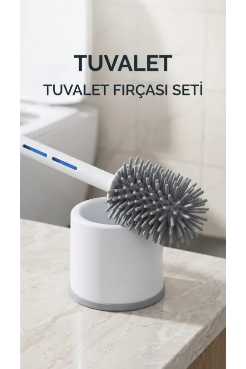 Silikon Deterjan Hazneli Esnek Tuvalet Fırçası Banyo Temizlik Ürünü