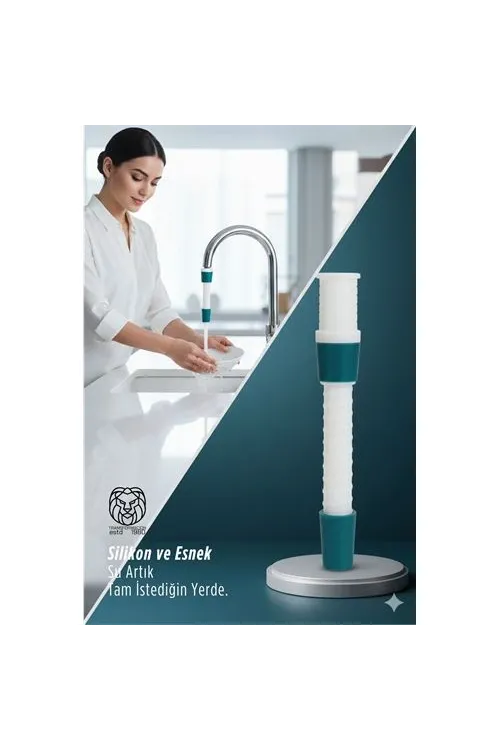Silikon Esnek Musluk Uzatıcı – 14.5 cm Lavabo ve Mutfak Batarya Başlığı