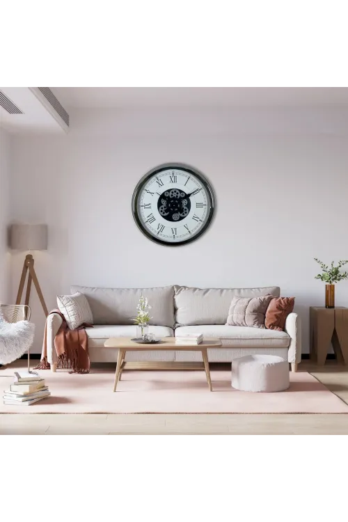 Silver Empire 60 Cm Çarklı Krom Duvar Saati