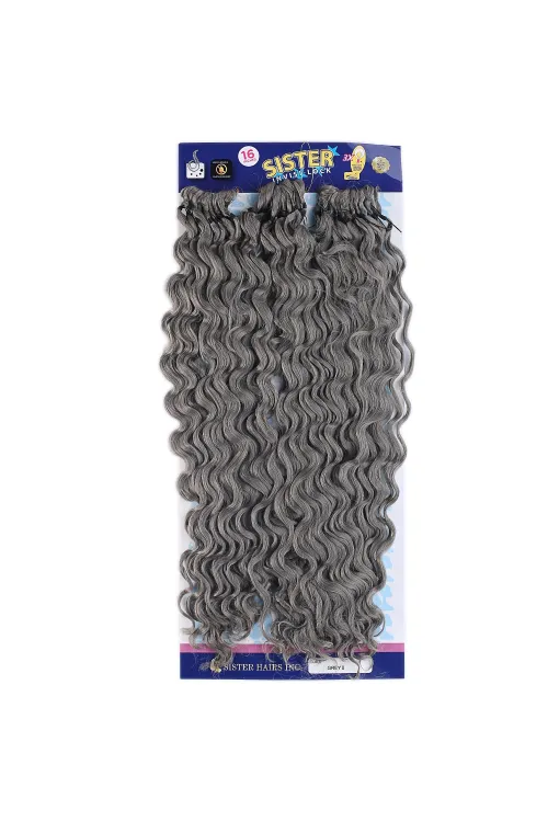 Sister Afro Dalgası Saç - Orta Ton Gri Grey 2