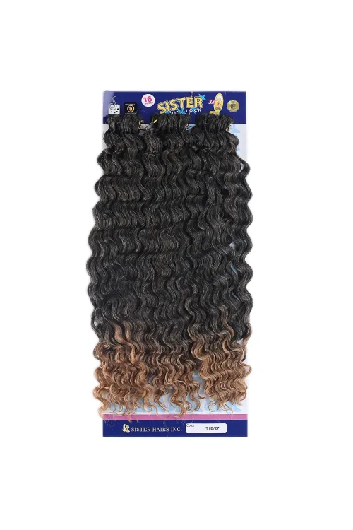 Sister Afro Dalgası Saç - Siyah Karamel Ombreli T1B/27