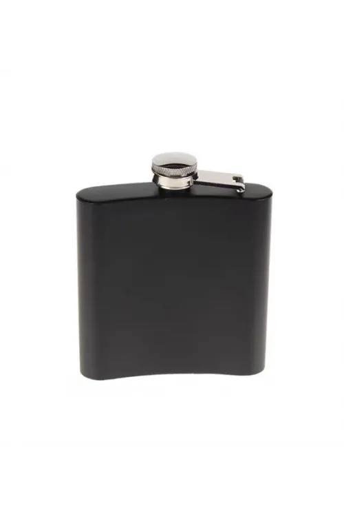 Siyah 6 OZ Çelik Cep Matarası