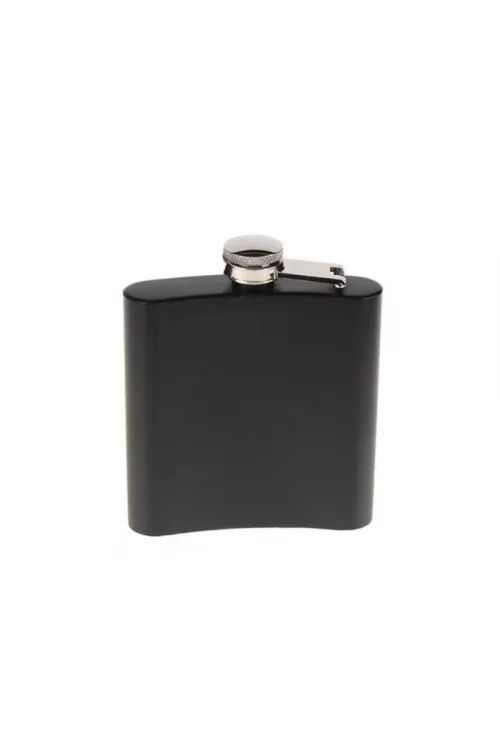 Siyah 9 oz Çelik Cep İçki Kanyak Matarası