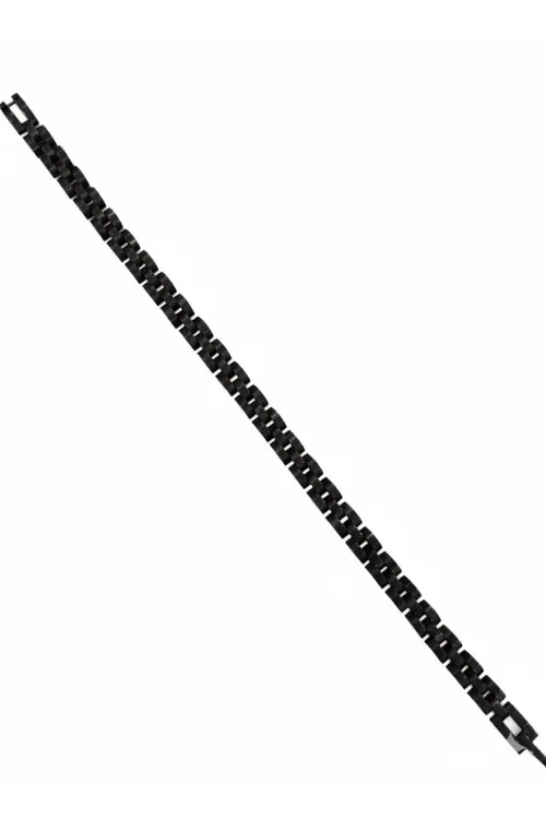 Siyah Çelik  Erkek Çelik Bileklik Boy 21.5 Cm / En 0.6 Mm  - Ebl0074