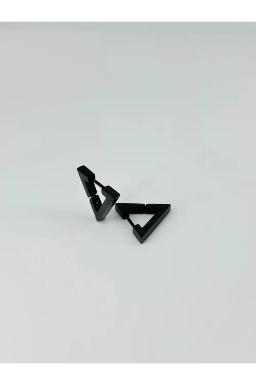 Siyah Çelik Erkek Küpe Çap (9 Mm) Kalınlık (3 Mm) - Ekp0021