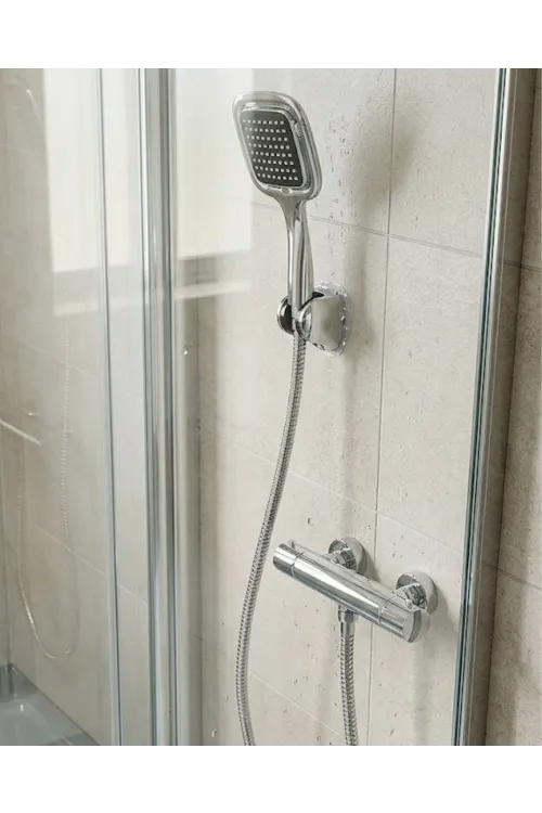 Siyah Duş Başlığı Seti Spiral Hortumlu El Duşu Ve Duvar Askısı Banyo Seti