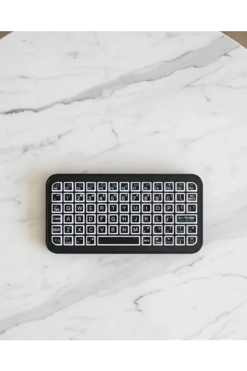 Siyah Kablosuz Mini Rgb Işıklı Klavye Bluetooth 5.2 İnce Tasarım