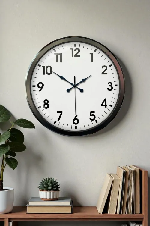 Siyah Klasik 52 Cm Modern Duvar Saati