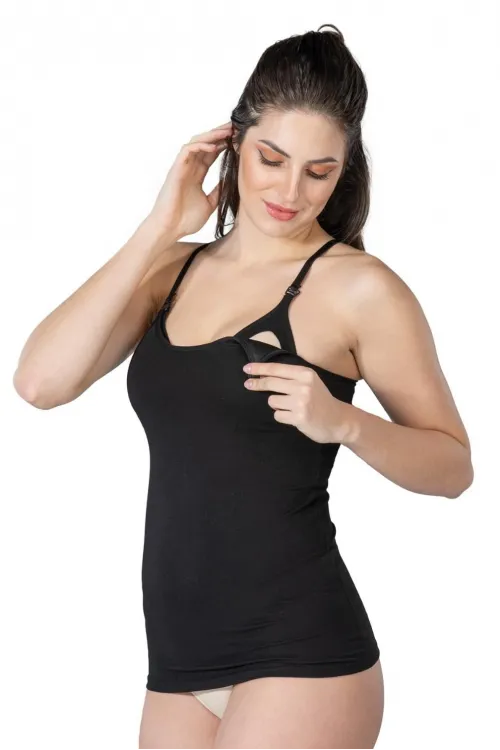 ieg™ SİYAH MI  1413 Modal Cotton Kaplı Emzirme Atlet