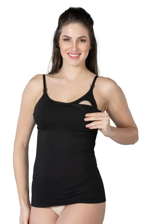 ieg™ SİYAH MI  1414 Modal Cotton Emzirme Atlet