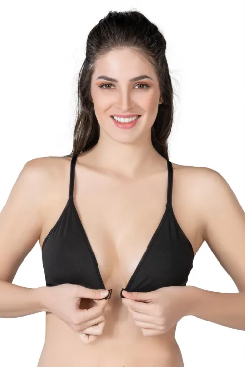 ieg™ SİYAH MI  1416 Modal Cotton Önden Açmalı Sporcu Sütyen