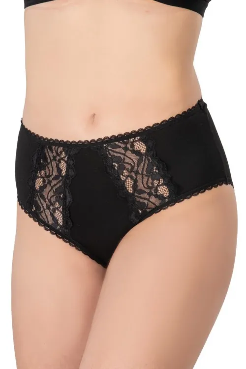 ieg™ SİYAH MI  1445 Modal Cotton Yüksekbel Dantelli Külot