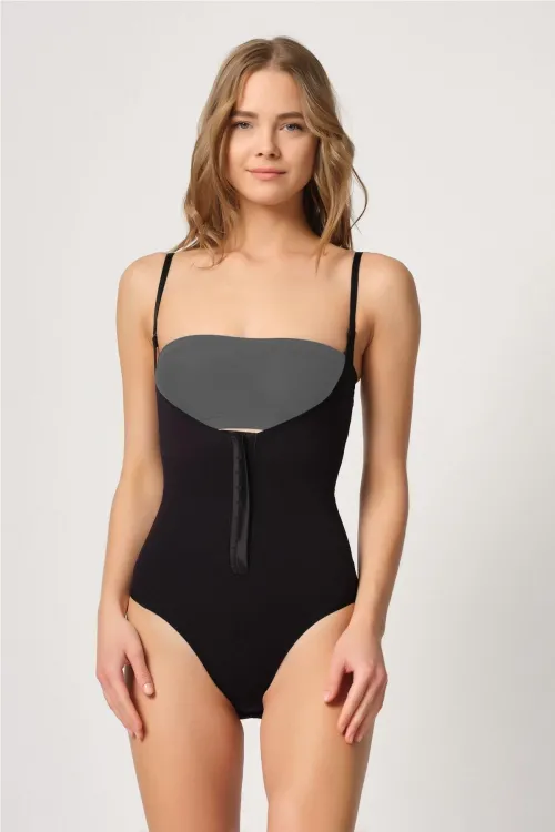 ieg™ SİYAH MI  2043 Göğsü Açık Agraflı Body Korse