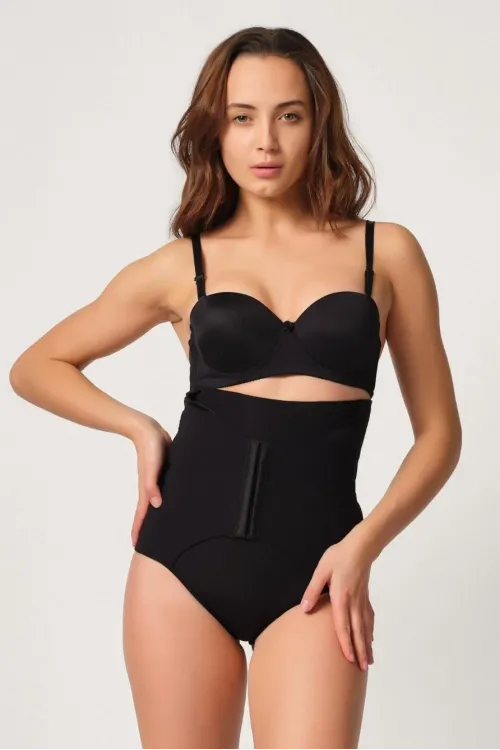 ieg™ SİYAH MI  2932 Double Karın Agraf Destekli Slip Lazer Korse