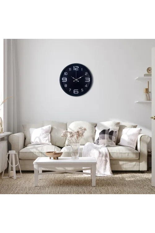 Siyah Modern 36 Cm Duvar Saati
