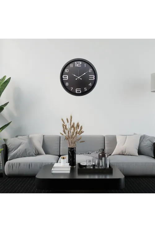 Siyah Modern 52 x 52 Cm Duvar Saati