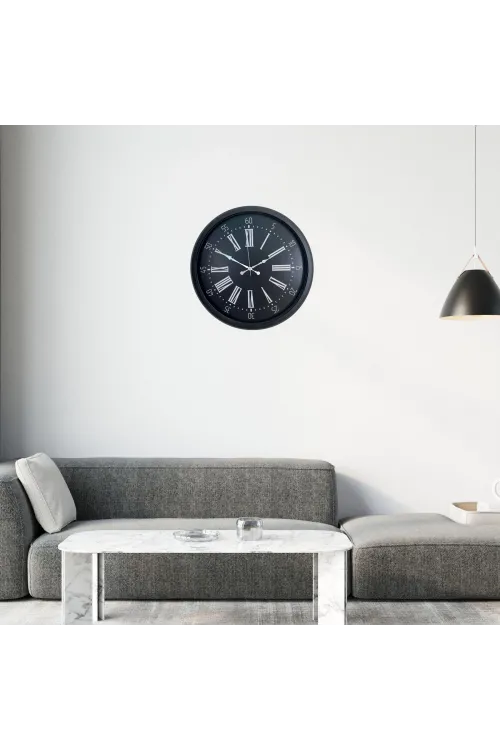 Siyah Noir Imperium 52 Cm Metal Duvar Saati