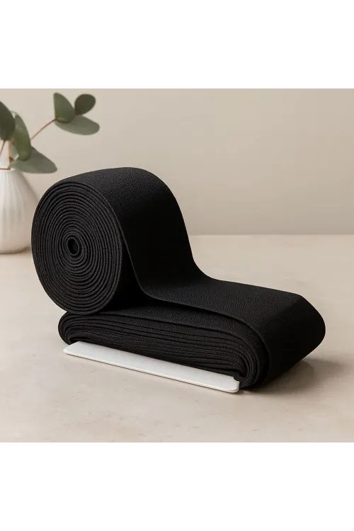 Siyah Paça Lastik 1.5 cm (Yassı) - 10 m