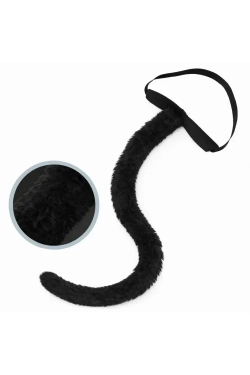 Siyah Peluş Kuyruk Şekil Verilebilir 70 cm