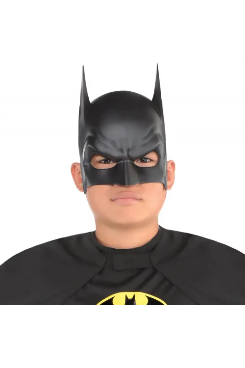Siyah Renk Çocuk Boy Arkadan Lastikli Batman Maskesi A Kalite  20x14 Cm