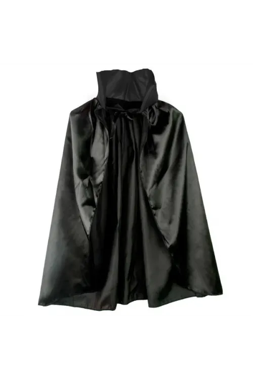 Siyah Renk Yakalı Halloween Pelerini 90 Cm