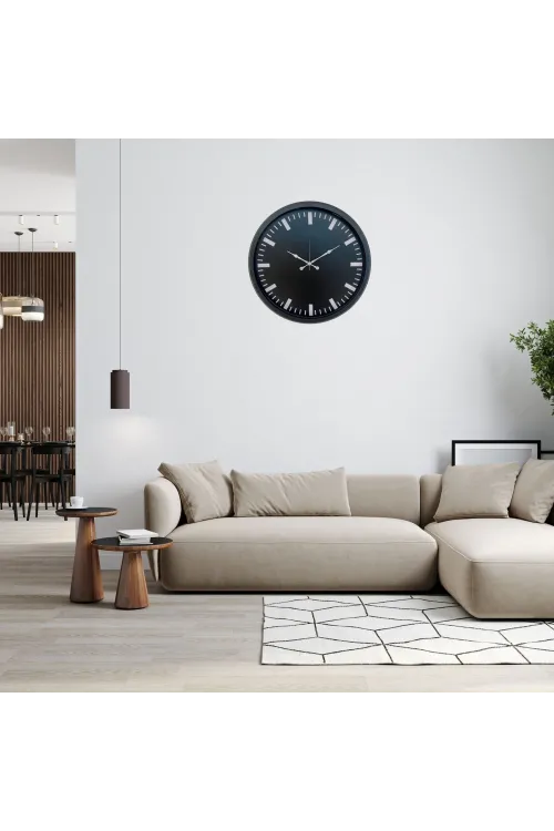 Siyah Sade & Şık 52 Cm Duvar Saati