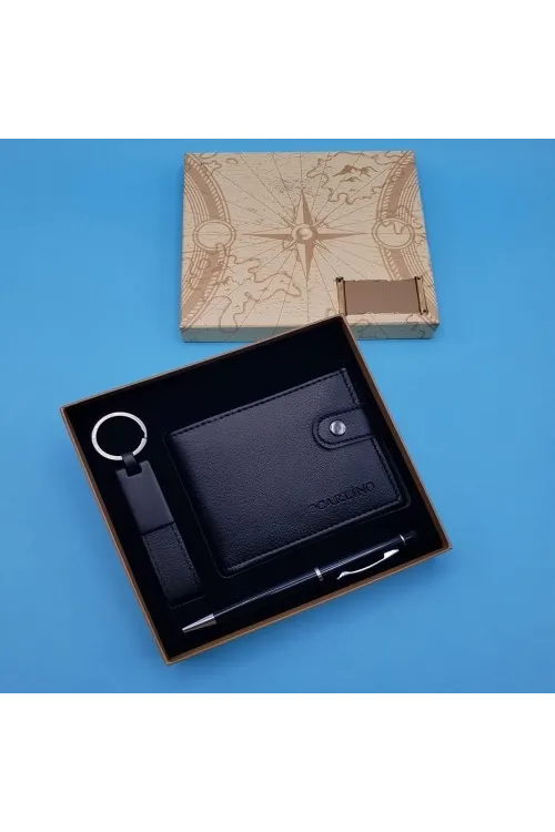 Siyah Touchpen Kalem Anahtarlık ve Cüzdan