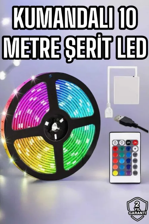 Smart Şerit Led Tv Arkası Renkli Kumandalı 10 Metre