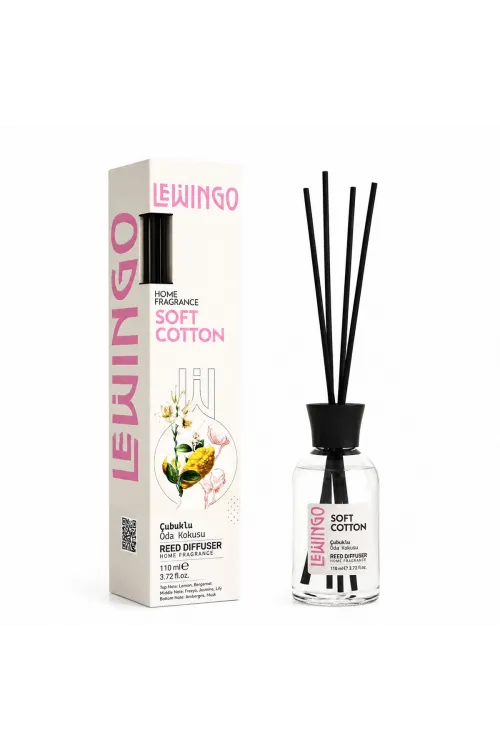 Soft Cotton Bambu Çubuklu Oda Kokusu - 110 ml - Cam Şişe 