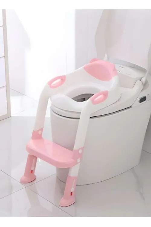 Softy Merdivenli Tuvalet Adaptörü  Çocuğunuz İçin Güvenli ve Konforlu Tuvalet Eğitimi Pembe