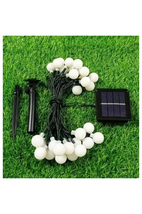 Solar 5m 28 Led Top Gün Işığı Siyah Kablolu