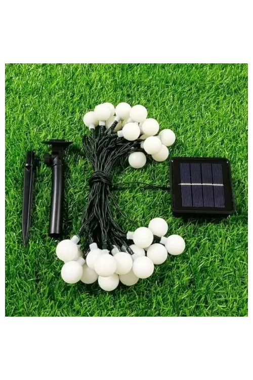 Solar 5m 28 Led Top Gün Işığı Siyah Kablolu