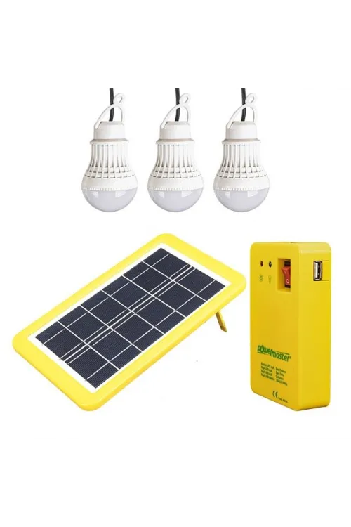Solar Aydınlatma Seti Çok Uçlu 3 Ampullü