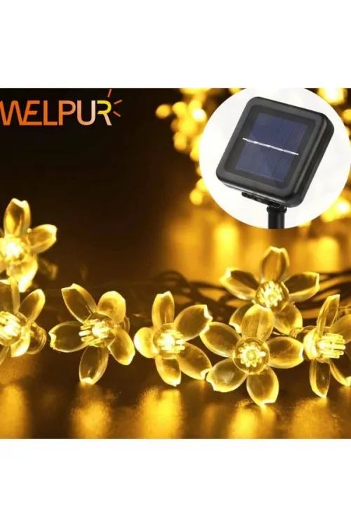 Solar Çiçekli Dekoratif 30 Led Bahçe Lambası
