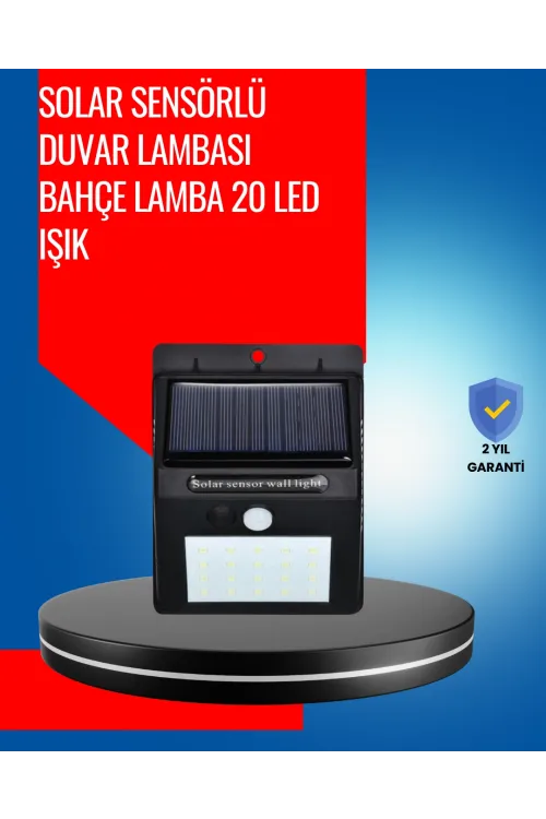 Solar Enerjiyle Çalışan Ip65 Su Geçirmez 20 Led Duvar Lambası