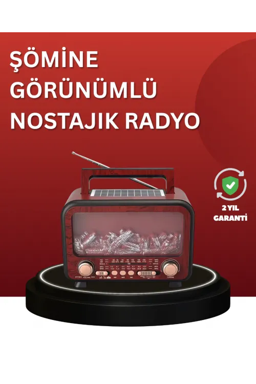Solar Panelli Alev Işıklı Bluetooth Hoparlör – Çoklu Giriş, Uzun Pil Ömrü