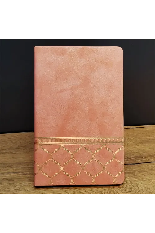 Somon Rengi Desenli Deri Defter