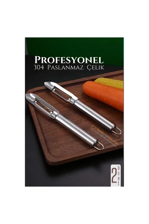 Soyacak Seti - Sebze Soyacağı Kabak Oayacağı Profesyonel Paslanmaz Çelik 2 li SET 722018