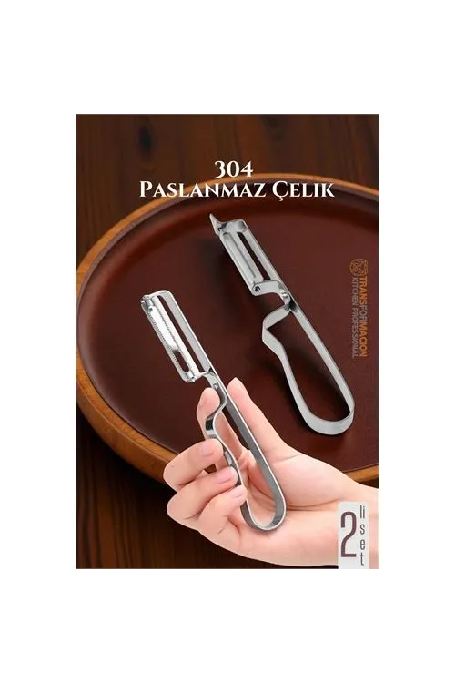 Soyacak Seti- Sebze Soyacağı Profesyonel Paslanmaz Çelik 2 li SET 722013