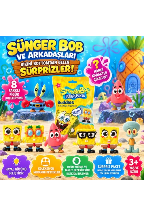 SpongeBob SquarePants Buddies 3D Sürpriz Figür Paketi