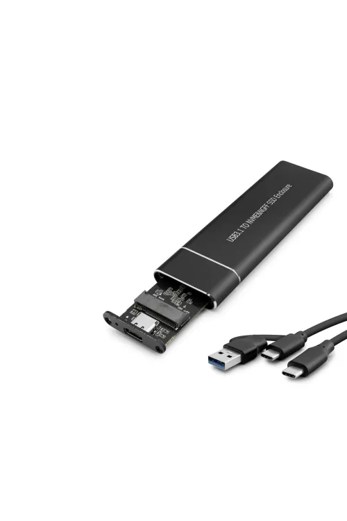 SSD Kutu Type-C 3.1 + Usb3.0 Nvme M2 Chıp Jms581D Siyah HDX1769