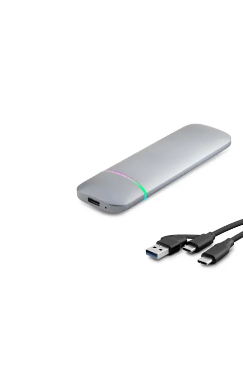 SSD Kutu Type-C 3.1 + Usb3.0 Nvme + Ngff M2 Chıp Rtl9210B Gri HDX1772