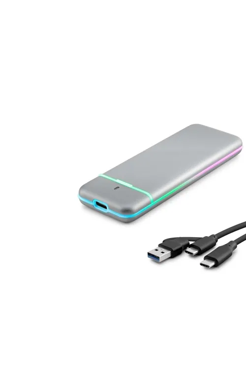 SSD Kutu Type-C 3.1 + Usb3.0 Nvme + Ngff M2 Chıp Rtl9210B Gri HDX1774