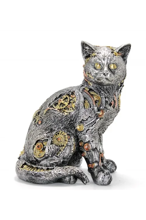 Steampunk Polyester Kedi Figürü IEG2454