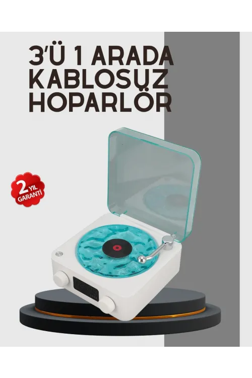 Stereo Sesli Gece Lambalı Bluetooth Hoparlör – Şık Vintage Tasarım