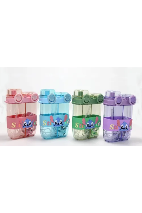 Stitch Çift Bölmeli Pipetli Suluk - (1 Adet) Seçenek 1